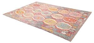 Tappeto Kilim Stilizzato Grigio Multicolore 173x241 Cm