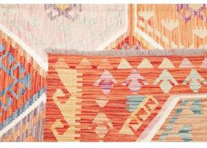 Tappeto Kilim Geometrico Rosso Ruggine Multicolore 201x304 Cm