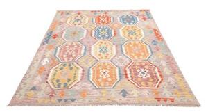 Tappeto Kilim Geometrico Beige Multicolore 172x241 Cm