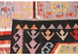 Tappeto Kilim Geometrico Nero Multicolore 200x286 Cm