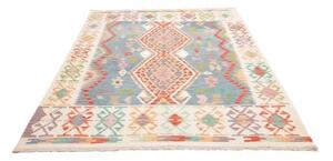 Tappeto Kilim Stilizzato Azzurro Avorio 176x254 Cm