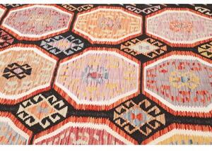 Tappeto Kilim Geometrico Nero Multicolore 200x286 Cm