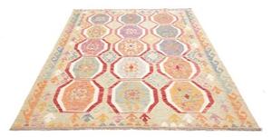 Tappeto Kilim Stilizzato Beige Multicolore 177x245 Cm
