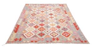 Tappeto Kilim Stilizzato Grigio Tortora Multicolore 169x234 Cm