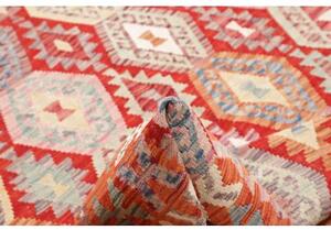 Tappeto Kilim Geometrico Rosso Arancione 204x291 Cm
