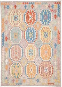 Tappeto Kilim Geometrico Beige Multicolore 172x241 Cm