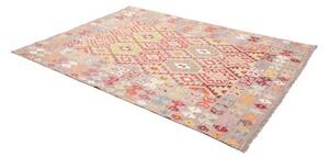 Tappeto Kilim Geometrico Grigio Rosso 176x247 Cm