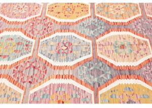 Tappeto Kilim Stilizzato Grigio Multicolore 173x241 Cm