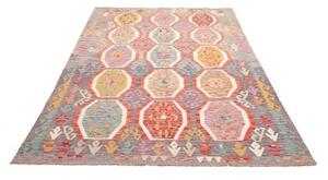 Tappeto Kilim Stilizzato Grigio Multicolore 173x241 Cm