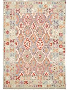 Tappeto Kilim Geometrico Verde Salvia Multicolore 179x250 Cm