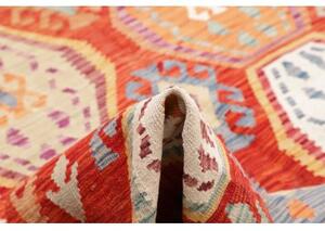 Tappeto Kilim Stilizzato Rosso Multicolore 250x292 Cm