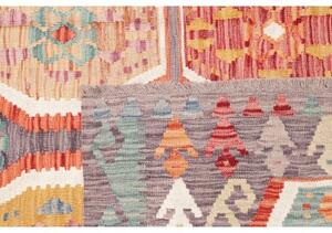 Tappeto Kilim Stilizzato Grigio Multicolore 173x241 Cm