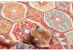 Tappeto Kilim Geometrico Rosso Mattone Multicolore 204x290 Cm