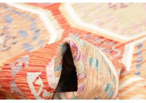 Tappeto Kilim Geometrico Rosso Ruggine Multicolore 201x304 Cm