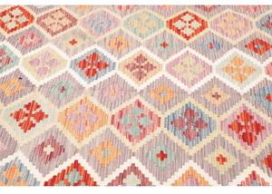 Tappeto Kilim Stilizzato Grigio Tortora Multicolore 169x234 Cm