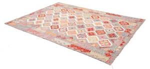 Tappeto Kilim Stilizzato Grigio Tortora Multicolore 169x234 Cm
