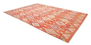 Tappeto Kilim Geometrico Ruggine Beige 252x358 Cm