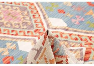 Tappeto Kilim Stilizzato Azzurro Avorio 176x254 Cm
