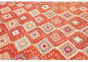 Tappeto Kilim Geometrico Ruggine Beige 206x289 Cm