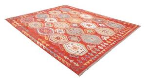 Tappeto Kilim Stilizzato Rosso Multicolore 250x292 Cm