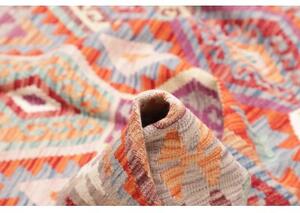Tappeto Kilim Geometrico Multicolore Beige Quadrato 147x147 Cm