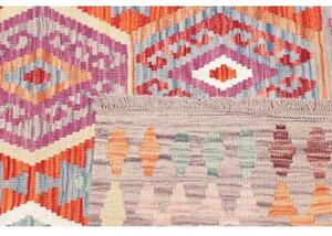 Tappeto Kilim Geometrico Multicolore Beige Quadrato 147x147 Cm