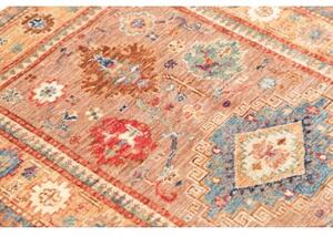 Tappeto Kazak Fine Stilizzato Marrone Rossiccio Blu 80x127 Cm