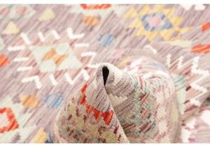 Tappeto Kilim Geometrico Grigio Multicolore Quadrato 147x159 Cm