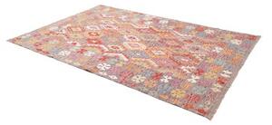 Tappeto Kilim Geometrico Grigio Multicolore 171x249 Cm