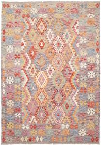 Tappeto Kilim Geometrico Grigio Multicolore 171x249 Cm