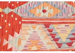 Tappeto Kilim Geometrico Rosso Multicolore Quadrato 148x162 Cm