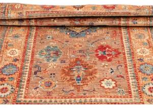 Tappeto Kazak Fine Stilizzato Marrone Rossiccio Blu 80x127 Cm