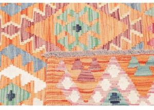 Tappeto Kilim Geometrico Arancione Blu Quadrato 151x164 Cm