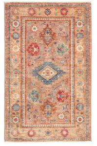 Tappeto Kazak Fine Stilizzato Marrone Rossiccio Blu 80x127 Cm