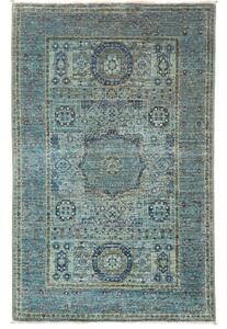 Tappeto Kairo Medaglione Blu Petrolio Beige 79x125 Cm