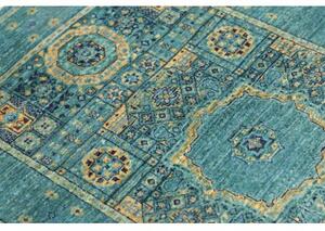 Tappeto Kairo Geometrico Verde Petrolio Beige 77x126 Cm