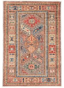 Tappeto Kazak Fine Figurativo Tortora Rosso 68x99 Cm