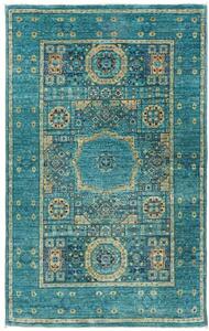 Tappeto Kairo Geometrico Verde Petrolio Beige 77x126 Cm