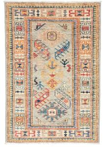 Tappeto Kazak Fine Stilizzato Grigio Multicolore 69x101 Cm