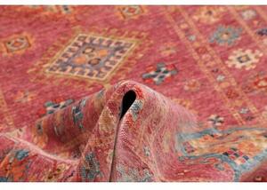 Tappeto Kazak Fine Stilizzato Rosso Antico Blu Ottanio 150x201 Cm