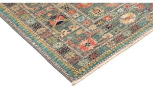 Tappeto Kazak Fine Stilizzato Verde Petrolio Multicolore 148x202 Cm
