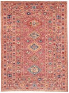 Tappeto Kazak Fine Stilizzato Rosso Antico Blu Ottanio 150x201 Cm