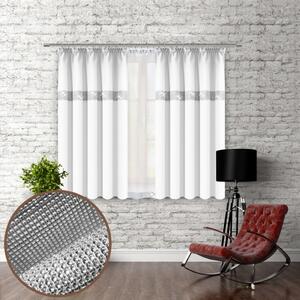 Tenda con nastro e zirconi 140x160 cm bianco