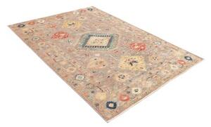 Tappeto Kazak Fine Stilizzato Grigio Tortora Multicolore 151x206 Cm