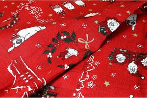 Tessuto cotone al metro - tela - Babbo Natale rosso, altezza 140 cm