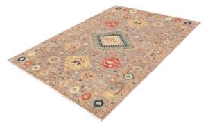 Tappeto Kazak Fine Stilizzato Grigio Tortora Multicolore 151x206 Cm