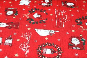 Tessuto cotone al metro - tela - Babbo Natale rosso, altezza 140 cm