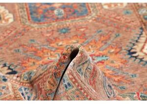 Tappeto Kazak Fine Stilizzato Rosa Antico Blu Petrolio 122x190 Cm
