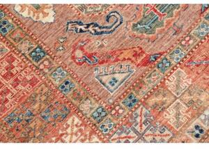 Tappeto Kazak Fine Stilizzato Rosa Antico Blu Petrolio 122x190 Cm