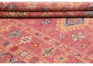 Tappeto Kazak Fine Stilizzato Rosso Antico Blu Ottanio 150x201 Cm